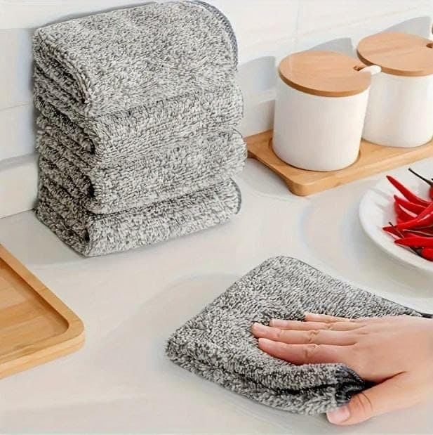 Generic Grey Kitchen Towel Set of 10, 25 x 25 cm, .kI