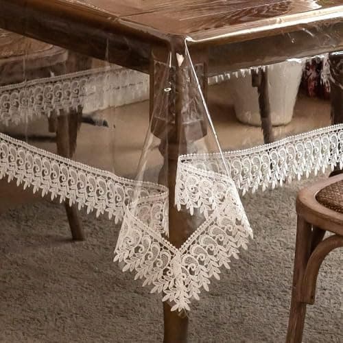 150 x 210 cm Clear Waxed Leather Dining Table Cover Easy to Clean Daily Suitable for All Tables and Adds a Practical and Elegant Touch to Kitchen and Dining Rooms Generic Tablecloth