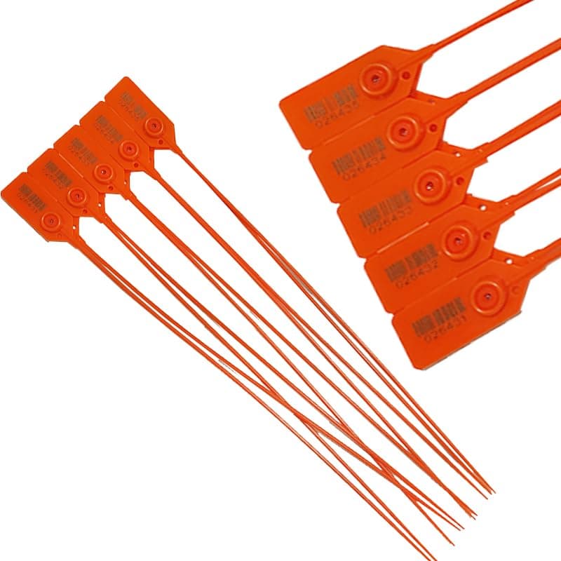 KaberMisr 2020 Tamper Proof Plastic Self Sealing Protective Seals Seal Mesrel Plastic Safety Stopper Set (Orange Round Seal, Length 40cm, 5 Piece)