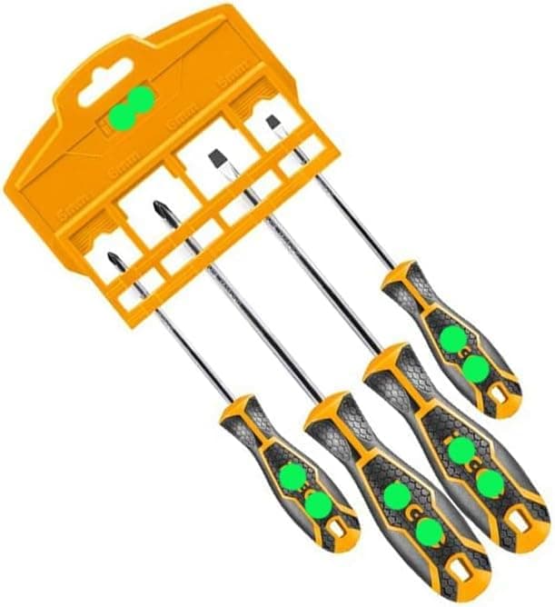 KaberTrade KaberTrade Professional Screwdriver Set with Magnetic Bits and Sockets Ergonomic Non-Slip (4 Pieces, Model :HKSD0428 Code:7465)