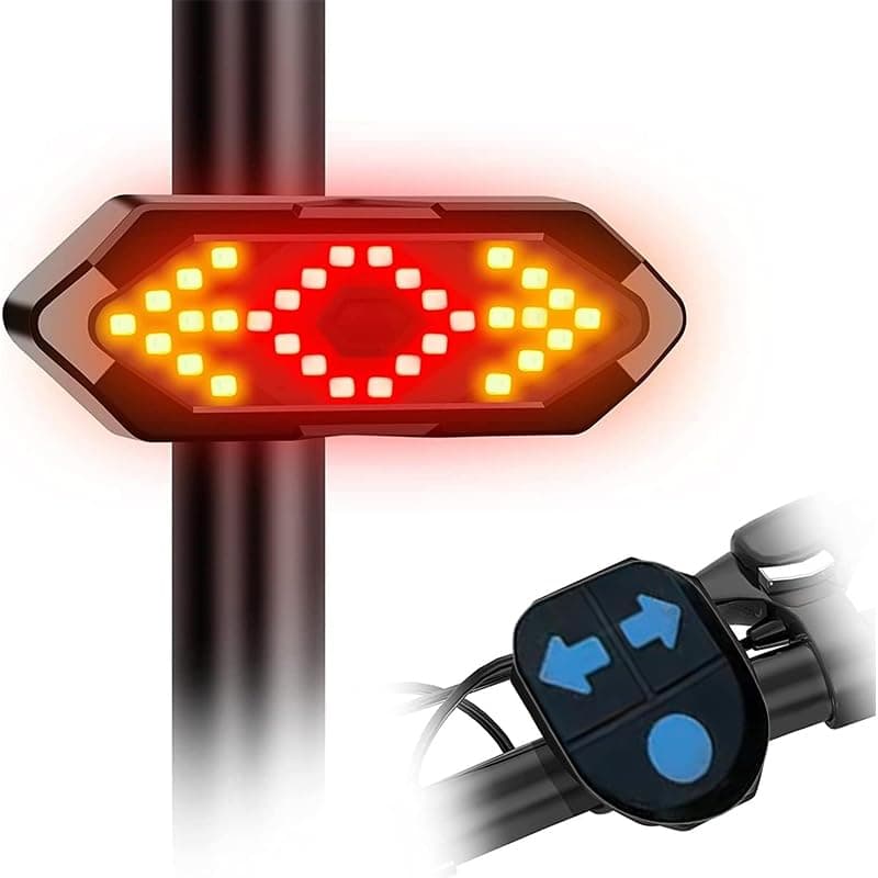 KaberTrade Bike Tail Light with Turn Signals, Wireless Remote Control, Waterproof, USB Rechargeable(id:10163)