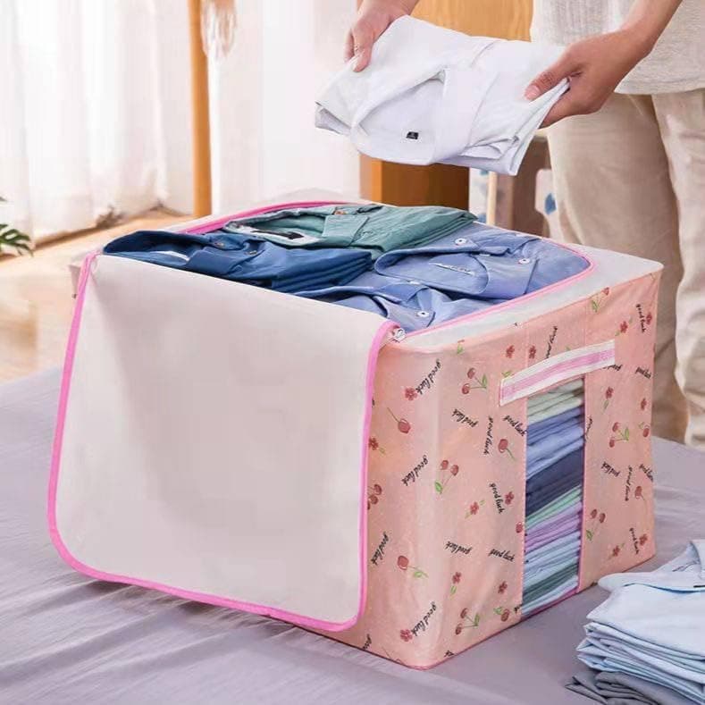 100L Large Storage Box Organizer with Durable Internal Metal Frame