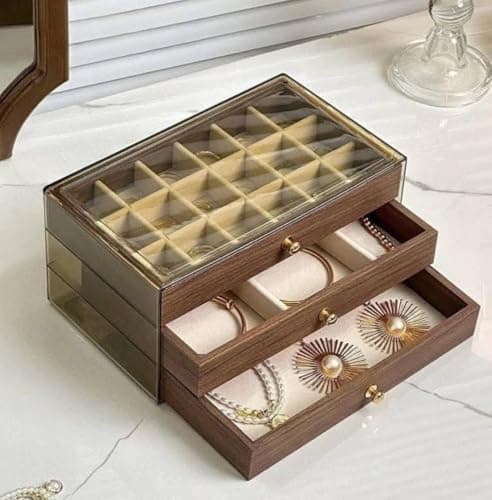 Generic Jewellery Organiser Box, 3-Drawer Accessory Storage with Multiple Compartments, Multi-Purpose, .Ais