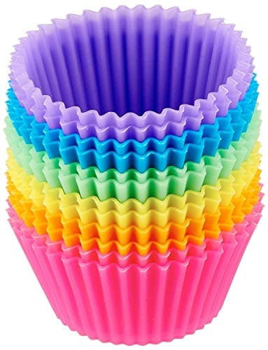 Truveli Paper CakeCup Liners | Silicone Heart Shape Moulds | for Muffins, Cupcake, Jelly, Handmade Soap, Biscuit Chocolate | Microwave or Oven Tray Safe | Baking Tools | Set of 12 - Random Color Baking cup