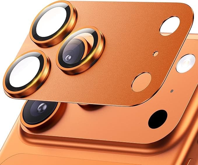 Metal Camera Lens Protector for iPhone 17 Pro Max 6.9 Inch Aluminum 9H | Full Coverage, Scratch Resistant and Shatterproof, Match with Phone Color, Easy Installation, Three Lens Protection Screen protector