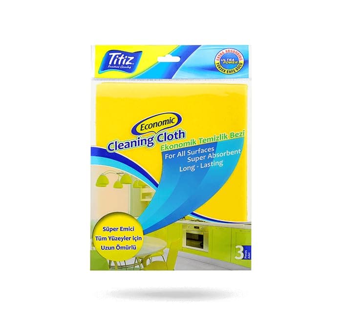 Economic Cleaning Cloth for All Surfaces, Super Absorbent Reusable Household Wiping Cloth, Long-Lasting Non-Scratch Kitchen & Home Cleaning Towel, Pack of 3, Yellow