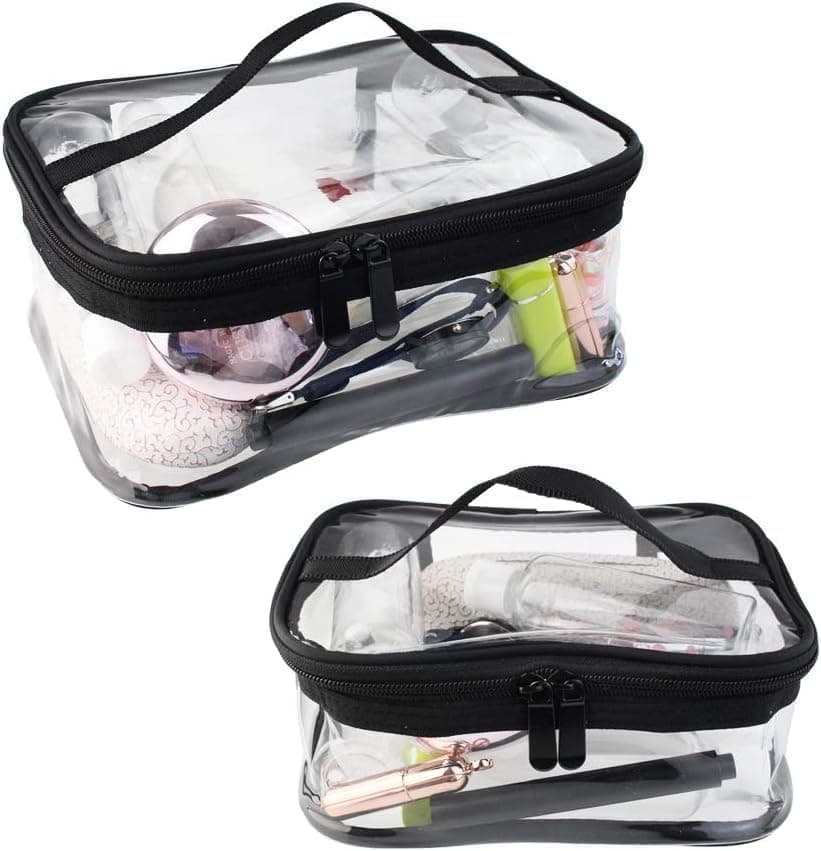 Transparent Clear Makeup Bag Oval Cosmetic Organizer with Colored Frame Cosmetic case