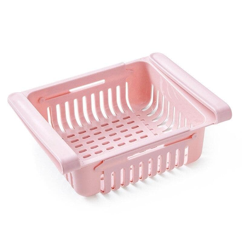 Expandable Refrigerator Organizer Movable Plastic Shelf Storage Bin