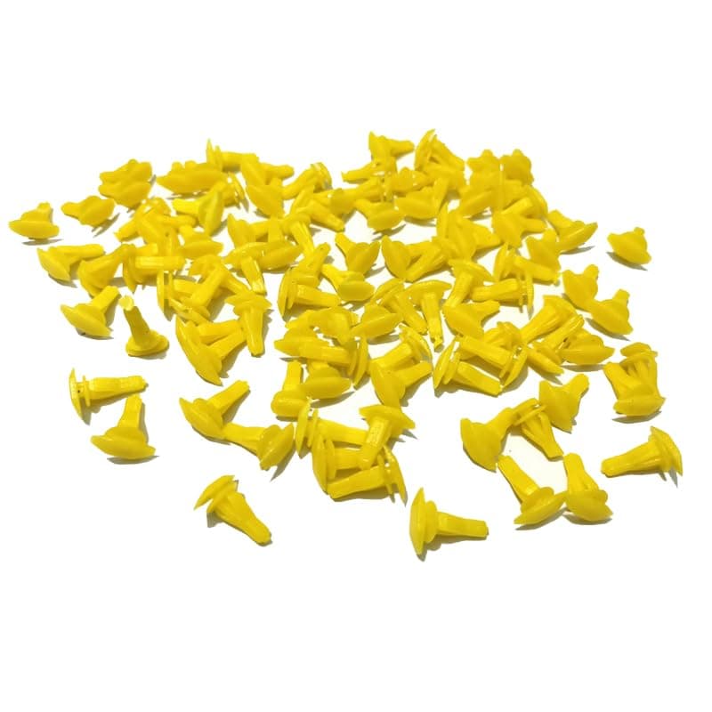 KaberTrade KaberTrade Car Door Window Seal Strip Retainer Clips (Yellow, 100 Count, Code:4524)