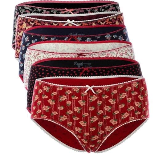 Cottonil Womens Pack Of 6 Cotton Brief Underwear 3XL Multicolor Underpants
