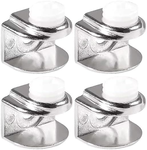 Glass Shelf Bracket – Adjustable Zinc Alloy Clamp for 5-9mm Glass Shelves – Wall Mount with Screws – 4 Pack