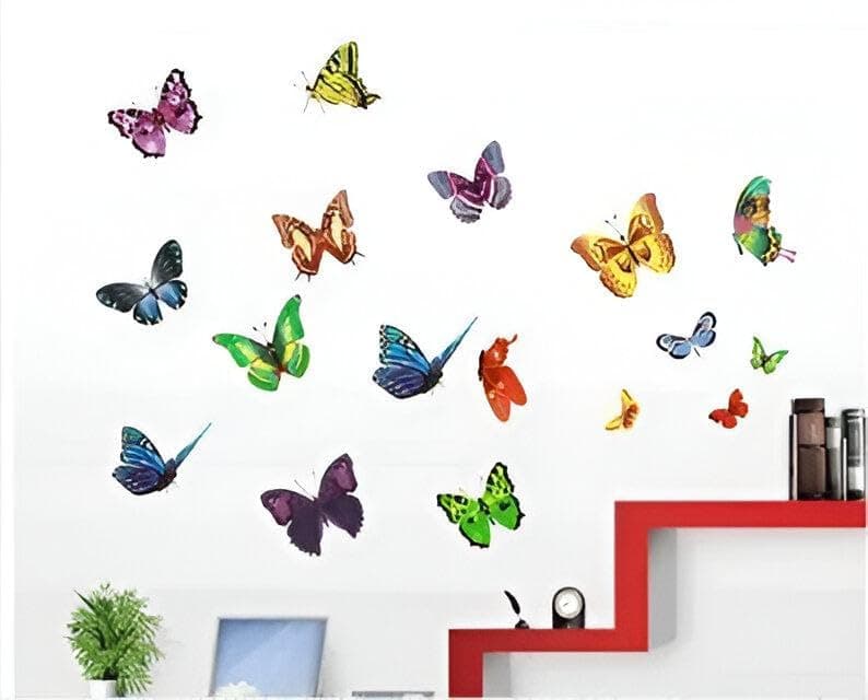 Magnetic Butterfly Decor - Enjoy the versatility of LED butterfly lights that can be easily mounted on any surface, providing a warm glow and beautiful decoration for your home Multi Shape (20) Lamp