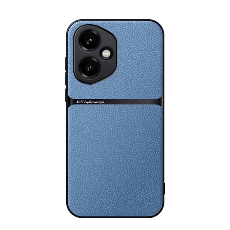 Case For(Compatible With Honor 400) Litchi Leather Magnetic Full Coverage Shockproof Pho Premium Leather TPU Silicone Hybrid Texture Is Non-Slip And Shockproof Phone Case Cover (Light Blue) Cellular phone case