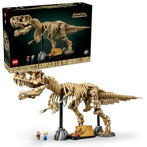 LEGO Jurassic World Dinosaur Fossils: Tyrannosaurus rex 76968 | 1:12 Scale Model Kit for Adults, Posable T. Rex Skeleton plus Alan Grant, Display Set, Gift for Fans, 3,145 Pieces Toy building block