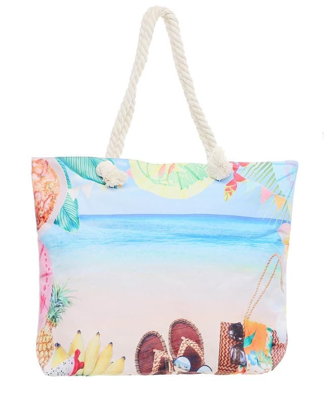 Migo 2501-3 Beach Bag, 41 cm x 39 cm x 12 cm Size, Beach Printing Tote bag