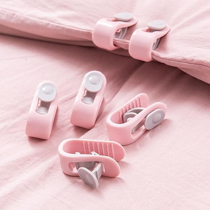 Bed Sheet and Duvet Clips 6-Piece Set, Practical Bedding Grippers for Sheets, Duvets, and Blankets, Secure Quilt Fasteners for Mattress Covers