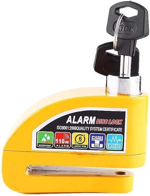 Sacar Alarm Disc Lock Waterproof Anti-Theft Lock with 110dB Alarm Sound for Motorcycles Bikes Scooters