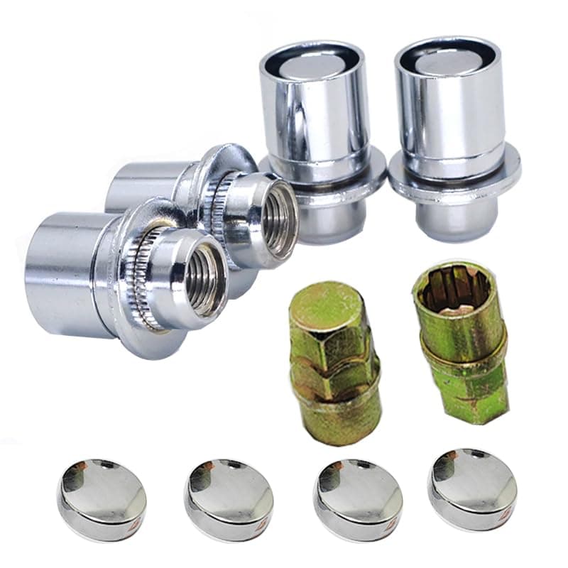 KaberTrade Tire Theft Protection Car Rim Lock (4 Nut, Size 12 * 1.2 * 36mm, Code:9445)
