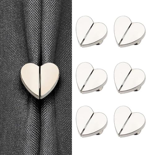 Magnetic Heart Curtain Clip Rustproof Light Blocking Buckle 23x25mm