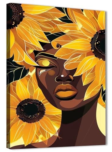 Skills Canvas Wall Art - Sunflower Face Modern Abstract Canvas Prints - Wall Art for Living Room, Bedroom, Office Decorations & More - Size 30cm x 40cm