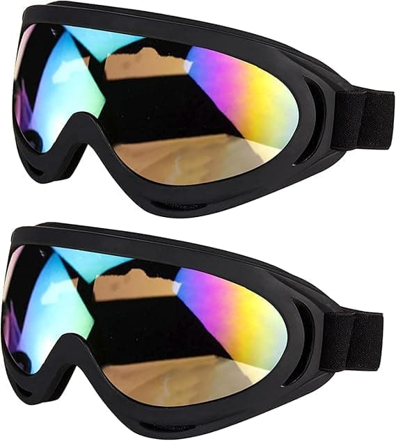 SACAR Motorcycle Goggles, Outdoor Anti-UV Protective Goggles, Great for Dirt Bike (Medium Size - 2 Pack - Color Lens Color As Picture)