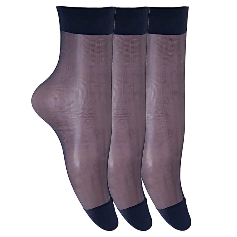 Silvy Womens Voile Set Of 3 Pieces Socquette Socks Voile Set Of 3 Pieces Socquette Socks (pack of 1)