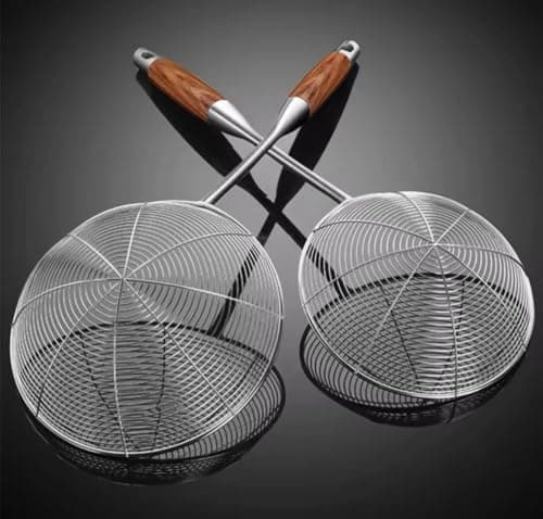 Stainless Steel French Fries Frying Basket with Ergonomic Wood Handle Food strainer
