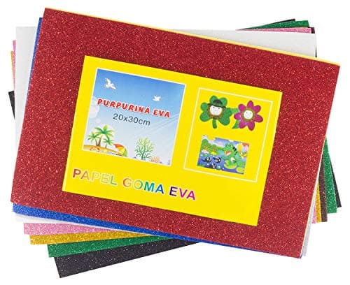 M.F Set Of 10 Glitter Foam Sheets 20X30 Cm, Multi Color