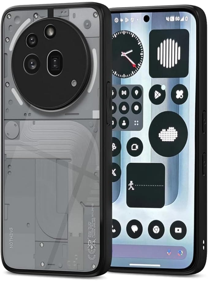 Case For Nothing Phone 3a Pro Back Cover Shockproof Sleek Hybrid Armor Bumper Case Compatible with Nothing Phone 3a Pro 5G (Black) Cellular phone case