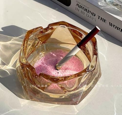Generic Glass Ashtray Honey Colour, Pure Glass, Imported .ar