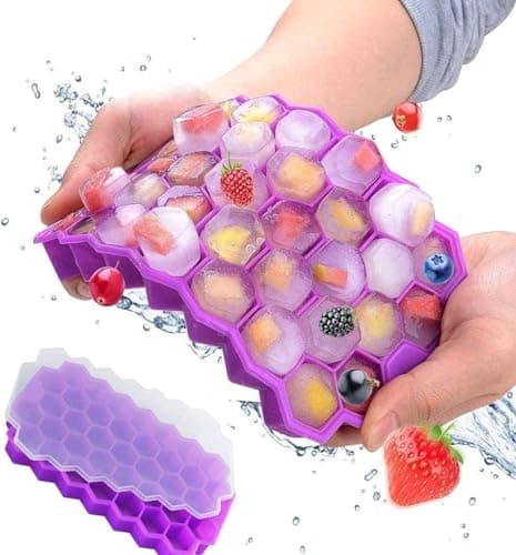 Circle M 37-Cube Purple Silicone Honeycomb Ice Tray: Flexible Easy-Release Mold