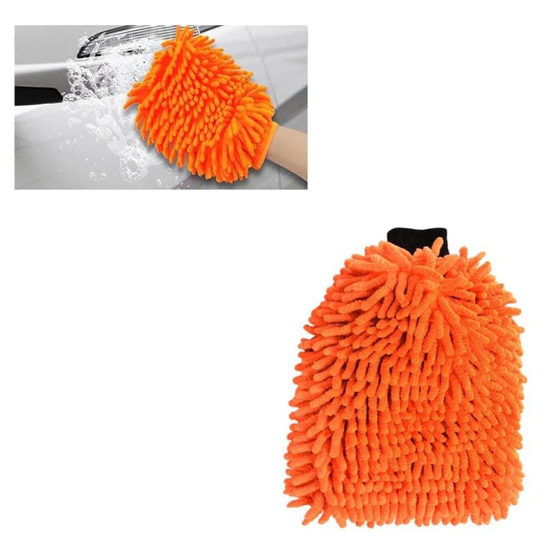 KaberTrade Car Wash Mitt High Density Mesh Wool Dust Cleaner Car Wash Gloves Cleaning Brush Home Office Cleaning Gloves (1 Piece Burgundy Color) - KaberTrade