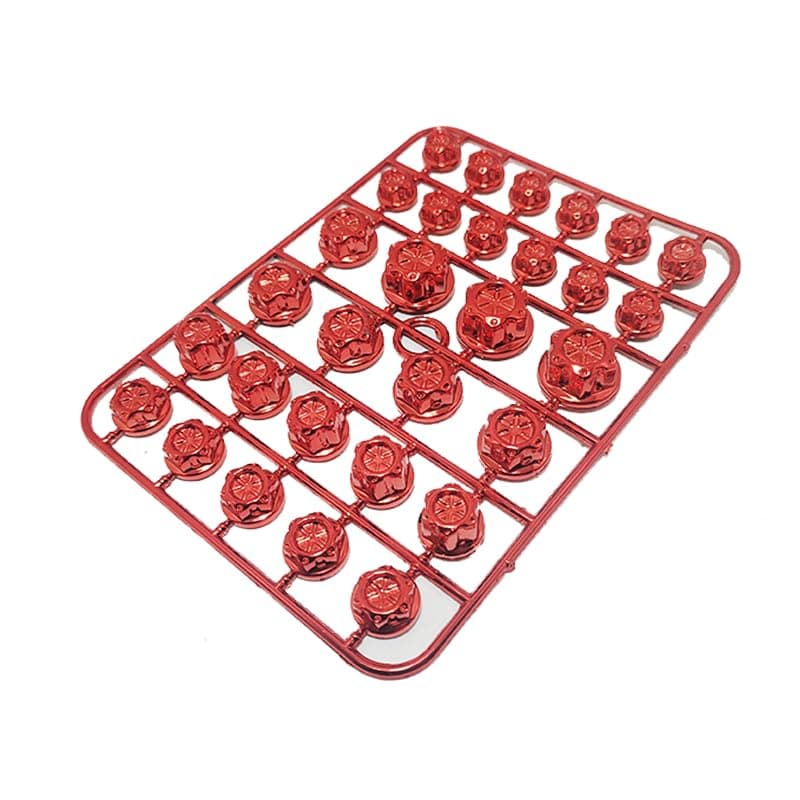 KaberTrade KaberTrade Motorcycle and Scooter Decorative Bolt and Nut Cover Set, Shiny Chrome Plated Plastic, Universal Compatible with Most Bikes (30 Different Size Covers, Red, Code:10531)