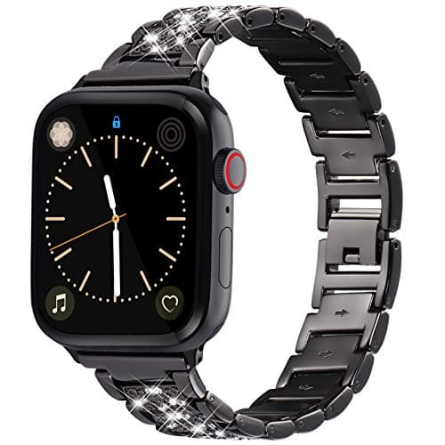 Fullife Compatible with Apple Watch Bands 38mm Women Bracelet Replacement for Apple Watch Bands Series 6 Series 5 Series 4 40mm Band Compatible with Apple Watch SE Band, Rose Gold…