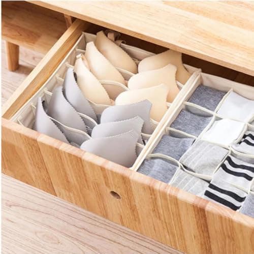 4-Piece Underwear and Socks Organizer Set for Drawer Storage and Travel Portable Lightweight Clothing Dividers and Wardrobe Space-Saving Boxes Caddy