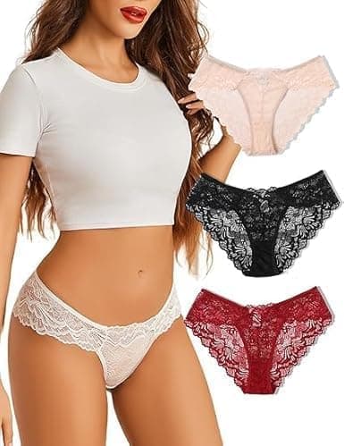 طقم ملابس داخلية نسائية من الدانتيل الفاخر – 4 قطع سراويل أنثوية مثيرة ومريحة (كود Hn 8040) للاستخدام اليومي | أزياء وملابس النساء الداخلية Underpants