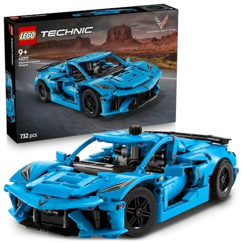 LEGO Technic Chevrolet Corvette Stingray Blue 42217 | Race Car Toy, Moving 8-Cylinder Engine & Differential, Model Kit for Kids, Gift for 9+ Year Old Boys & Girls, 732 Pieces