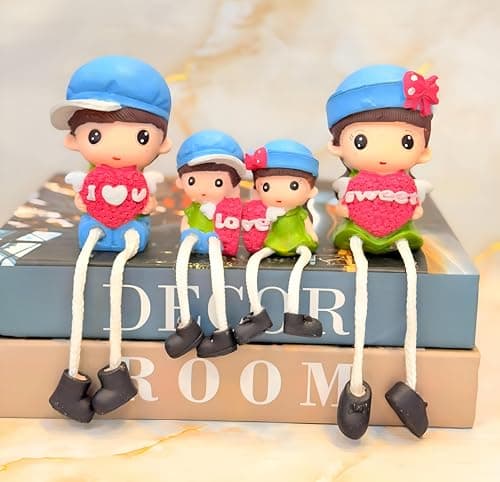 Dolls - Set of 4 hanging long-legged figures adds warmth and artistic flair to home decor, perfect romantic ornament for wedding anniversaries or playful decorative touch in living spaces. Figurine