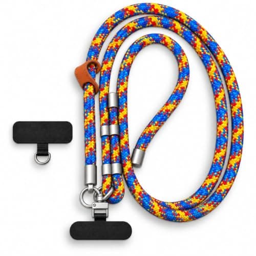 Adjustable Phone Neck Lanyard, Durable Braided Rope Strap, Hands-Free Crossbody Shoulder Carrier, Secure Metal Hooks, Comfortable Long Length, Universal Phone Strap Holder for Daily Use