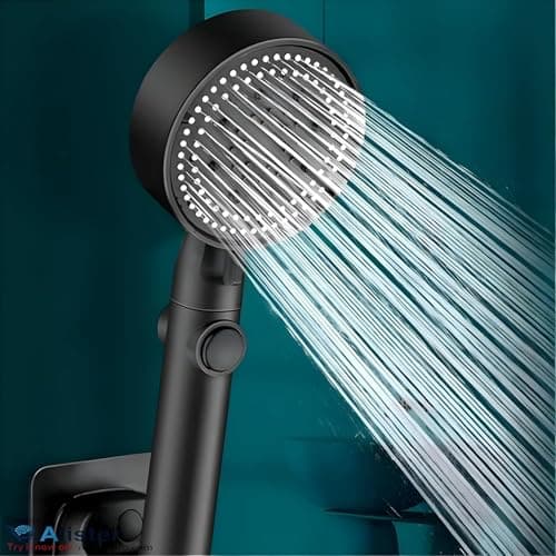 High-Pressure Turbo Shower Head - Multi-Mode, On/Off Button, 360° Swivel Design for Enhanced Water Flow & Conservation