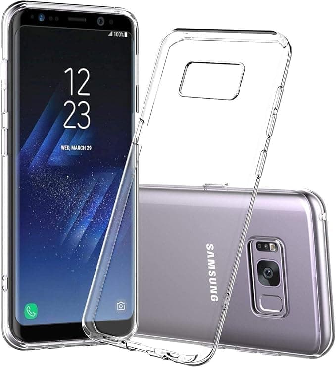 ELMO3EZZ Samsung Galaxy S8 clear silicone case soft TPU transparent clear anti scratch cover with reinforced shockproof bumper corner protection for Samsung Galaxy S8 Cellular phone case