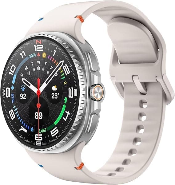 Sport Silicone Bands for Samsung Galaxy Watch 8 Band 40mm 44mm/8 Classic 46mm, One Click No Gap Soft Sport Waterproof Rubber Strap for Samsung Galaxy Watch 8 Classic Band 46mm