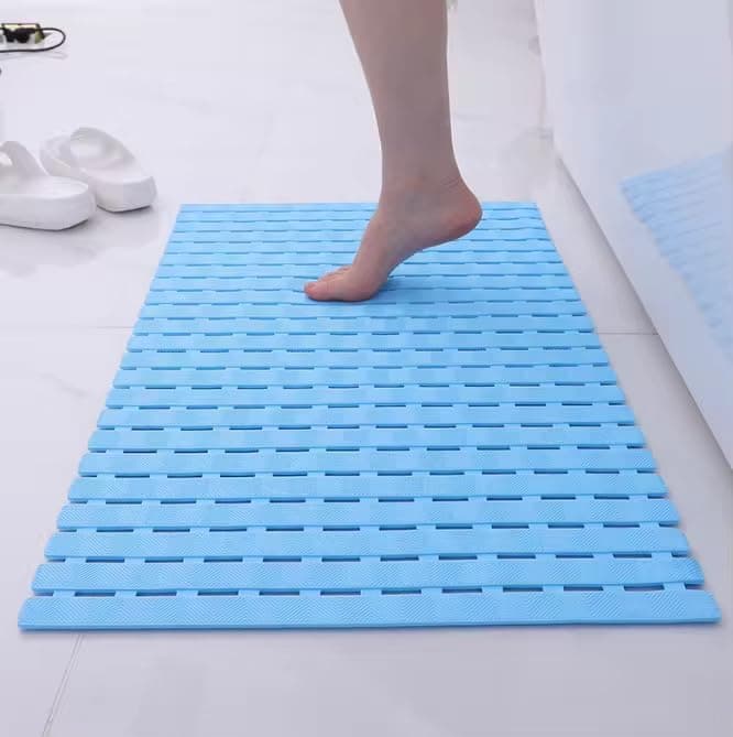 Silicone Bath Mat Plastic Bath Mat with Foot Brush and Strong Straws 70x40cm Non-Slip Safe Surface in Front of Shower Bathtub Practical Daily Use