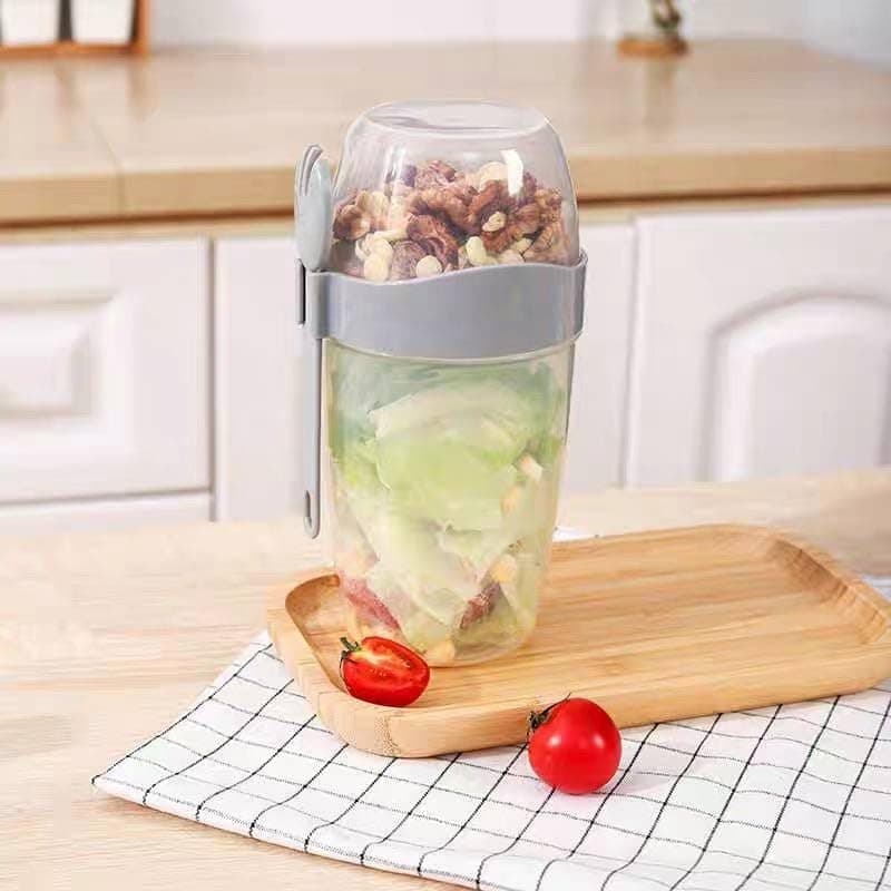 Generic 2-tier container + sauce cup, Food-safe PP5 plastic, Capacity: approx. 1 liter, Assorted colors, .sa Food storage container