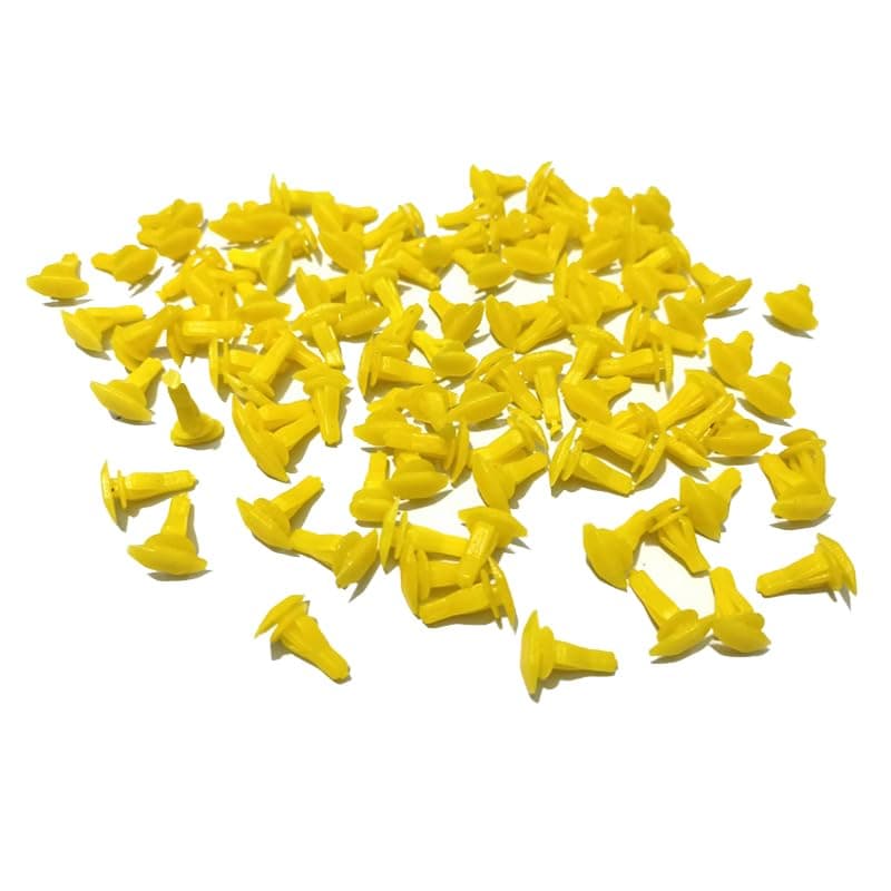 KaberTrade KaberTrade Car Door Hose Clip Compatible with Most Types of Cars - Corrosion Resistant Plastic (Yellow, 100 Count, Code:4524)