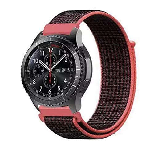 nylon band for Huawei watch gt 22mm and Samsung Galaxy Watch 46mm/Gear S3 frontier/Xiaomi Huami Amazfit GTR47mm and Stratos 2 22mm black/red color