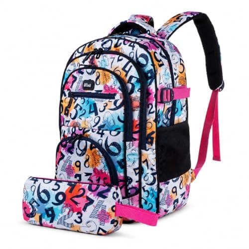 COBALT WINK 30L School Backpack for Students, 9 Pockets, Heavy-Duty Zippers, Anti-Theft Pocket, Pencil Case Included