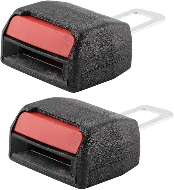 Car Seat Belt Buckle Universal Extension Buckle Alarm Stopper (Black * Red, 2pcs) Auto part