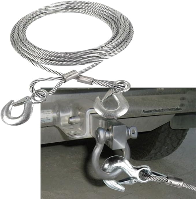 WIRE Car Towing Rope, Strong and Durable Tow Rope, High Strength Steel Hook for Car Emergency Towing (12ML, 3.5M, Bearing 6T) -SA CAR