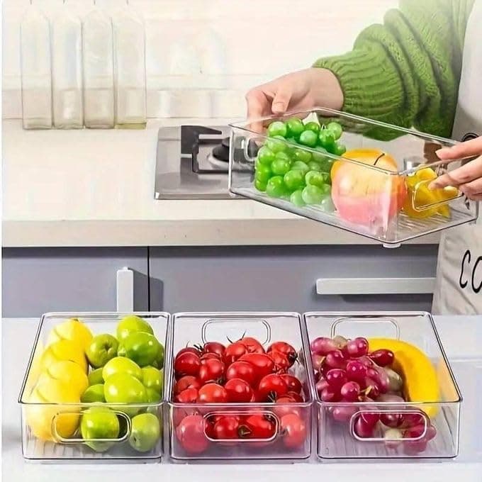 Acrylic Refrigerator Drawer Organizer Clear Fridge Storage Bin Container
